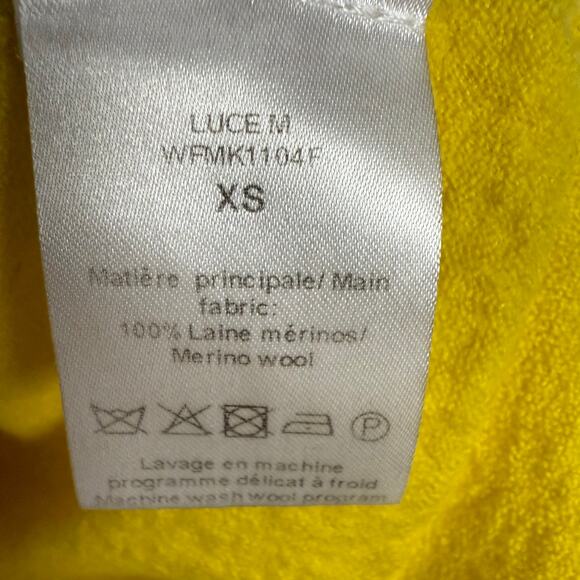 Zadig & Voltaire Yellow Merino Wool Short Sleeve Scoop Neck Knit Sweater Top XS - Picture 11 of 11